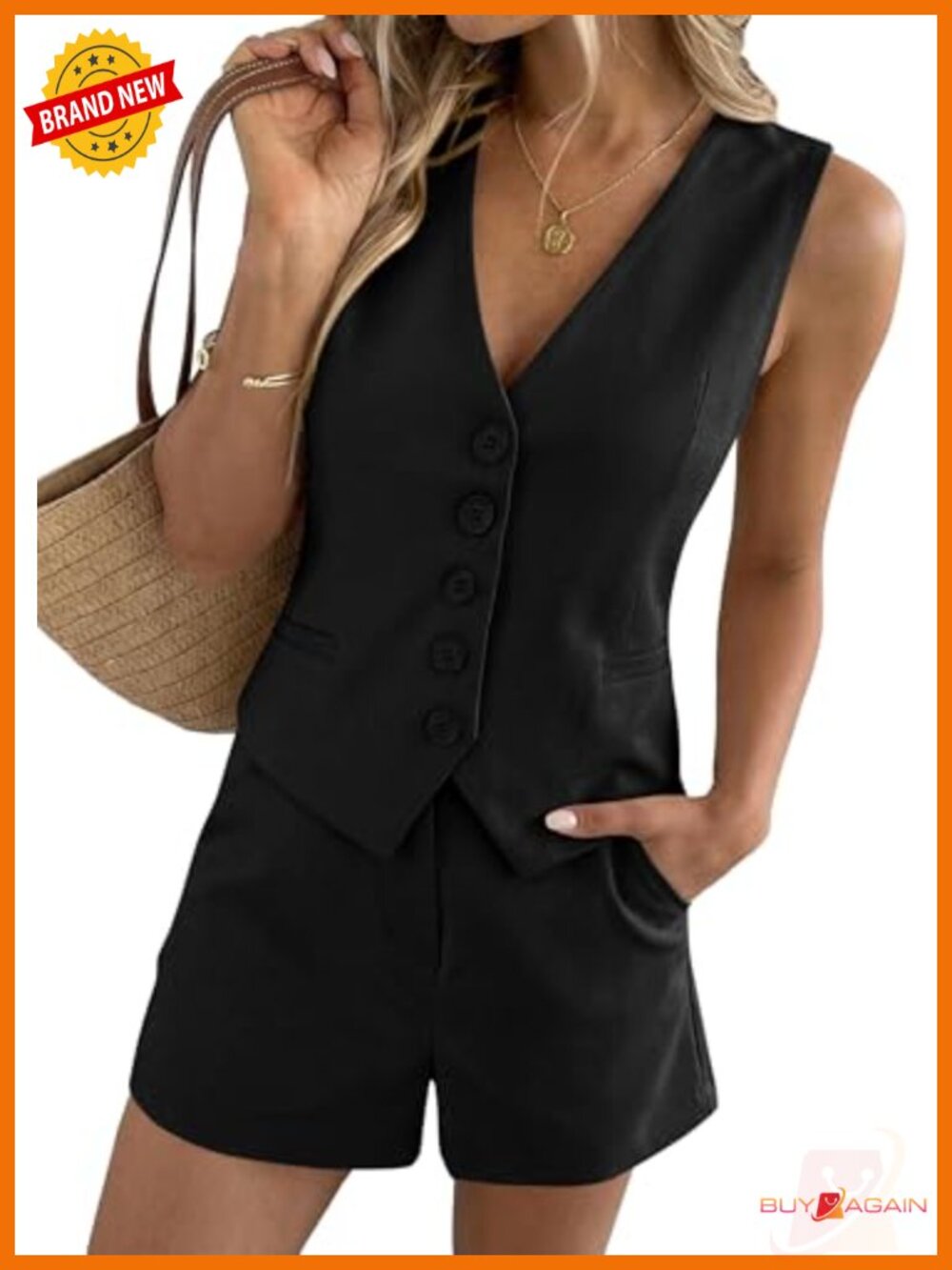 2 Piece Sets for Women Vest Top High Waist Shorts Business Casual Outfits